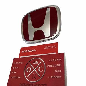 Genuine OEM 02-05 Honda NSX-R Front Bumper Emblem with Red Badge Logo (NA2, 03-04) for Acura
